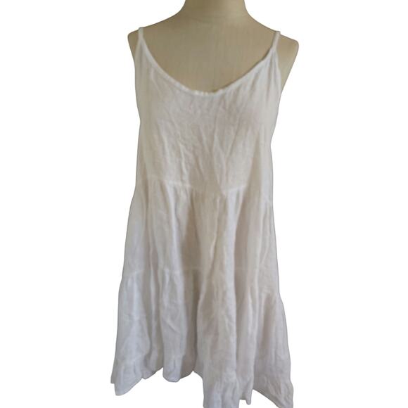 MODMALFI Linen Sundress White Womens Size 12 - Picture 2 of 6